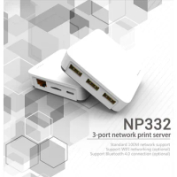 3 USB Ports Network RJ45 Print Server for Multiple USB Printers Adapter Suitable for Windows Mac IOS and Android systems