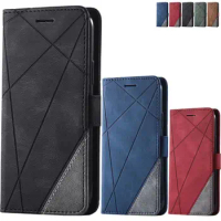 Book Cover For Etui Samsung Galaxy A13 S22 Plus S21 Ultra A51 A71 A12 A32 A42 A52 A72 5G Luxury Leather Stripe Wallet Case D21G