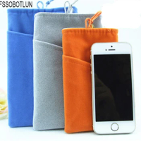 FSSOBOTLUN,8 Colors,For Samsung Galaxy S21+ S20 Ultra S20 FE Note 20 10+ Case Colorful Flannel Soft Cloth Pouch Bag Case Pocket