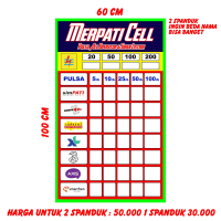 Spanduk Jual Pulsa Harga Tulis Sendiri Banner Pulsa 1 Pcs