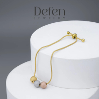 Defen Jewelry - Gelang Serut Titanium Wanita Adjustable Premium Gelang Minimalis Elegan Anti Karat A