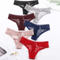 Lace Panties Women G String Sexy Hollow out Breathable Thongs Girl Briefs Underwear Low-Waist Female Underpants Lingerie
