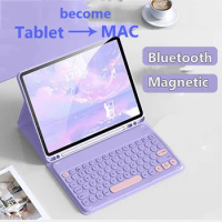 Magnetic Case for Samsung Galaxy Tab S9 FE 10.9 Inch S8 11inch S7 11 S6 Lite A7 10.4 2020 A8 10.5 2021 keyboard with Pen Slot