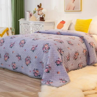 牛奶絨夾棉床蓋加厚毛毯秋冬季珊瑚絨法蘭絨保暖床單床鋪毯子單件
