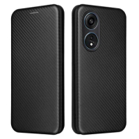 Reno8 T Reno 8T Flip Case Luxury Carbon Fiber Leather Cases BOOK Shockproof Cover For Oppo Reno 8T 5G Reno 8 T 4G Phone Bags