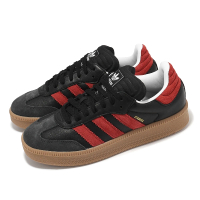 【adidas 愛迪達】休閒鞋 Samba XLG 男鞋 黑 紅 膠底 厚底 增高 復古 德訓鞋 愛迪達(IE9178)
