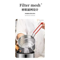 不銹鋼加厚油炸鍋食品級輔食鍋奶鍋煮面鍋家用帶炸籃帶濾網湯鍋