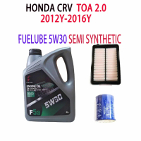 HONDA CRV TOA 2.0 OIL FILTER + AIR FILTER + FUELUBE 5W30 SEMI SYNTHETIC ENGINE OIL
