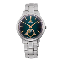 【ORIENT 東方錶】ORIENT 東方錶 SUN&amp;MOON系列 日月相錶 鋼帶款 綠色-34.3mm(RA-KB0005E)