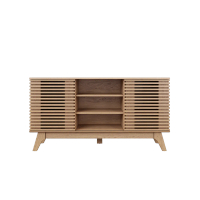 KitchenZ Aoki Series 4.6FT Display Cabinet Open Storage with Sliding Doors - DC-A1476