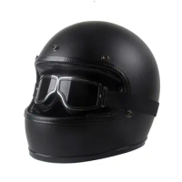 Fiberglass Motorcycle Helmet Retro Cafe Racer Vespa Vintage Motocross Open Face Kask Full Face Casco Moto Modular Moto Helmet Ce