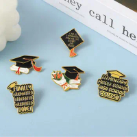 Graduation Season Enamel Pins Custom Bachelor Cap Hat Brooches Lapel Badges Cartoon Jewelry Gift for Students Friends