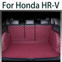 Car Trunk Mats For Honda HR-V Vezel RU 2022 2023 2024 5seat Leather Mat Car Trunk Storage Pads Maletero Car Accessorie Interior