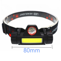 Senter Kepala LED Headlight Flashlight USB Rechargeable Q5 + COB / Senter LED / Senter LED Kepala / 