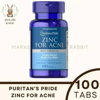 Puritans's Pride Zinc for Acne Puritan Puritans Anti Inflamasi Jerawat ORI USA 100 Tablets