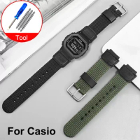 18mm Nylon Watch Strap for Casio W800H Black Green Bracelet SGW400 F91W F84 F105/108/A158/168 AE1200/1300