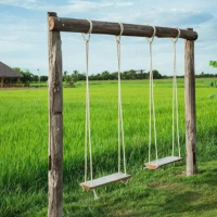 Xích đu kèm dây thừng kích thước ghế 50x20 ghế võng xích đu decor phòng xích  đu