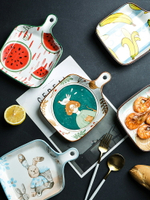 創意可愛網紅烤箱焗飯烘焙烤盤陶瓷家用帶手柄ins餐具菜盤子
