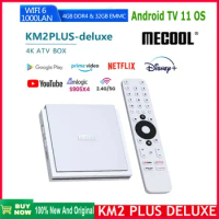 2024 Newest MECOOL KM2 PLUS DELUXE 4K Android 11 Certified TV BOX Google TV box 4GB DDR4 32GB 1000M LAN WIFI 6 SMART TV BOX