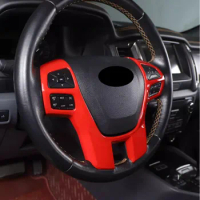 Car Steering Wheel Frame Cover Trim Interior Accessories For Ford Ranger Everest 2015-2022