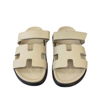 HERMES 經典爆款 H LOGO 二舅拖鞋(新色圖紙米色)