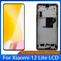 6.55" Original AMOLED For Xiaomi 12 Lite LCD Display Screen Touch Panel Digitizer For Xiaomi Mi12Lite 2203129G LCD With Frame
