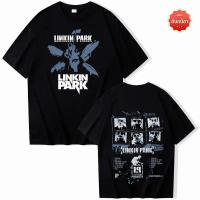 COD  ลายพิมพ์สุดเท่เสื้อยืดพิมพ์ลายกราฟิก Linkin Park ผ้าฝ้ายแท้ สวมใส่สบาย คอกลม แขนสั้น ยูนิเซ็กซ์