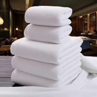 ผ้าขนหนู ผ้าเช็ดผม สีขาว ขนาด 70X140ซม. พร้อมส่ง จากโรงงาน