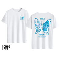CYFCLO Baju Kaos Distro CD501 Thdywom Butterfly Atasan Unisex Lengan Pendek Sablon DTF Bahan Cotton 