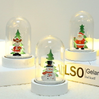 圣誕節裝飾品北歐馴鹿燈飾小夜燈水晶雪景桌面擺件圣誕樹玻璃雪球