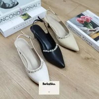 [PROMO PRODUK] Sepatu Tali Wanita Vania 5cm Kulit Sintetis Terbaik Putih 40