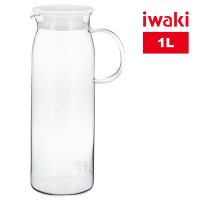 【iwaki】耐熱玻璃把手冷/熱水壺-1L