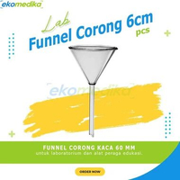 Corong Kaca Glass Laboratorium Funnel 10cm, 7,5cm, 6cm, 5cm / Diameter 50, 60, 75, 100 mm - 50mm 100