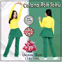 CELANA SENAM ROK KANTONG PDL/CELANA PANJANG ROK  SENAM ZUMBA AEROBICS BAHAN SPANDEX/BAWAHAN OLAH RAG