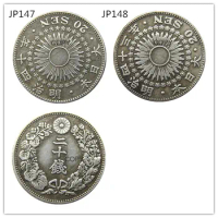 JP(147-148)Japan Asia Meiji 40/43 Year 20 Sen Silver Plated Coin Copy