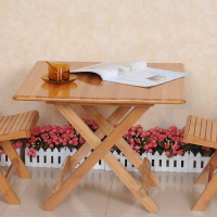 楠竹可折疊桌方桌簡易餐桌休閑便攜圓桌飯桌竹木小戶型折疊學習桌