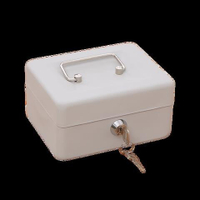 收納箱 保險箱 盒帶鎖鐵盒子手提小錢箱桌面收納盒保險箱儲物收銀箱零錢密碼盒超低價