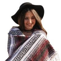 Authentic Mexican Blanket - Yoga Blanket, Handwoven Serape Blanket, Perfect as Beach Blanket, Picnic Blanket, Outdoor Blanket