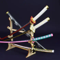 26cm Tanjirou Metal Katana Mini Swords Demon Slayer Ninja Knife Kimetsu No Yaiba Cosplay Prop Japanese Katana Kid Toy Anime Gift
