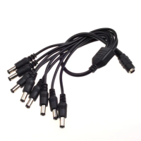 AZISHN DC Power Splitter Cable 1 male to 8 Dual Female 5.5mm/2.1mm CCTV Cable for CCTV Camera