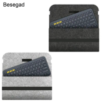 Besegad Portable Felt Storage Bag Case Cover Dustproof for Logitech K380 K480 Keyboard Keypad Sleeve