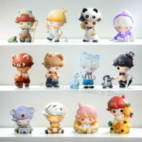 POP MART 2024 DIMOO Animal Kingdom Series Action Figures Toys Cute Dimoo Panda Monkey Polar Bear Anime Figures Dolls Decor Gifts