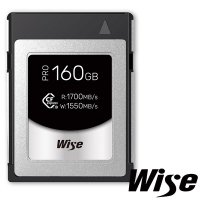 WISE 裕拓 160G/GB 1700MB/S CFexpress Type B PRO 高速記憶卡 (公司貨) CFX-B160P 4K/8K錄影 適用Z9 D6 1DX3