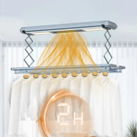 Ceiling Voice Command Wall Clothes Drying Rack Electric Clothesline Telescopic Drying Rack in Aluminium El Clothes Rack System