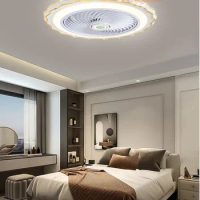 Indoor Ceiling Fan Lamp Hidden Invisable Blade LED Ceiling Fan Light 110V 220V Bedroom Dining Room Fan Remote Control