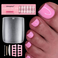 Square Toe Nail TipsGlimightyX No-file Clear Press on Toenails Long Wider Fit Fake Toenails Soft Gel