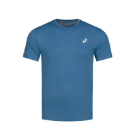 【asics 亞瑟士】男 短袖 上衣 T恤 運動 慢跑 訓練 夜光系列 柔軟 輕量 透氣 亞瑟士 藍(2011C738-400)