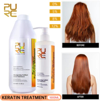 PURC 1000ml Brazilian Smoothing Keratin Hair Straightening Treatment Purifying Shampoo Professional Salon Curly Hair Products