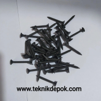Sekrup Gypsum Hitam 6 x 1.25 Inchi Sekrup Kayu 3 Cm 50 Pics Depok