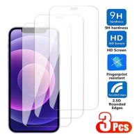 3Pcs 9H Hardness Tempered Glass For Apple iPhone 15 Pro Max Screen Protector For iPhone 12 13 Mini 14 Plus Clear Protective Film